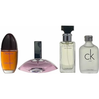 Calvin Klein CK One Men EDT 15 ml + Euphoria Women EDP 15 ml + Eternity Women EDP 15 ml + CK Obsession Men EDP 15 ml dárková sada – Zbozi.Blesk.cz