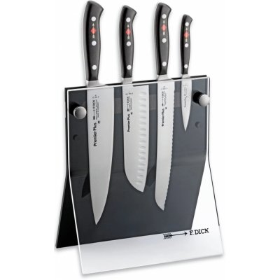 Kuchyňské nože PREMIER PLUS se stojanem, sada 4 ks, černá, nerezová ocel, F.DICK – Zboží Mobilmania