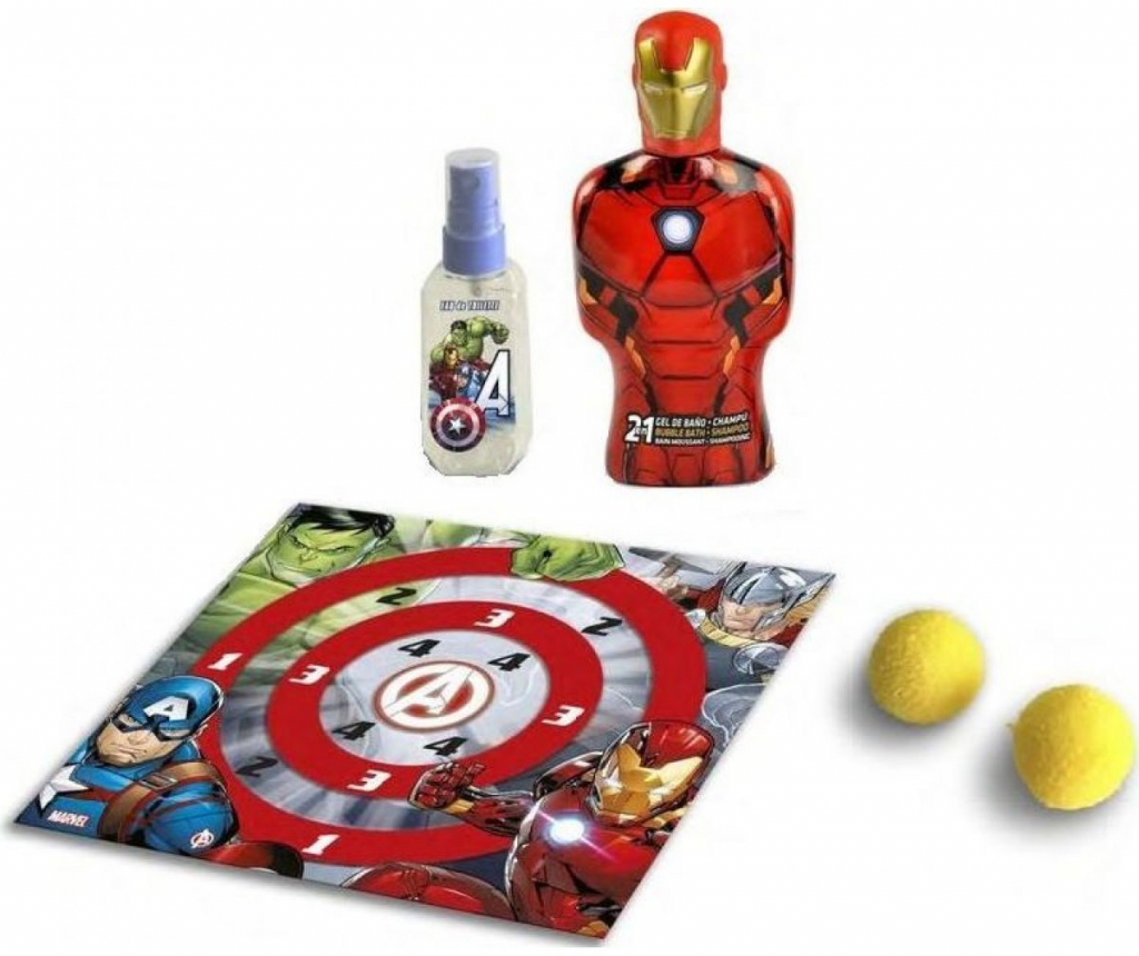 EP Line Avengers EDT 90 ml + sprchový gel 2v1 350 ml + 2 x míček + terč pro děti dárková sada