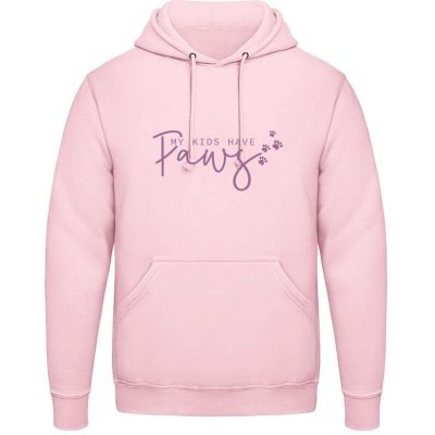 Awdis Hoodie mikina Design Moje děti mají tlapky Miminkovská růžová – Hledejceny.cz