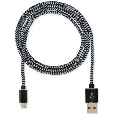 CUBE1 nylon datový kabel USB > microUSB, 2m, Black LM05-1122B-BLACK/2M – Zboží Mobilmania