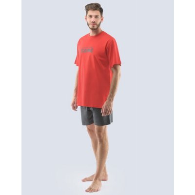 Gina 79116 pánské pyžamo krátké červeno šedé – Hledejceny.cz