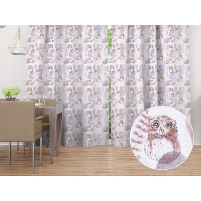 Biante Bavlněný závěs Sandra SA-284 Hnědé sovy 150x140 cm – Hledejceny.cz