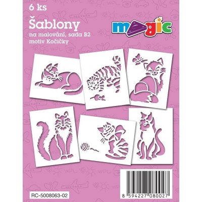 Magic šablony papírové 6 ks sada B2 Kočičky – Sleviste.cz