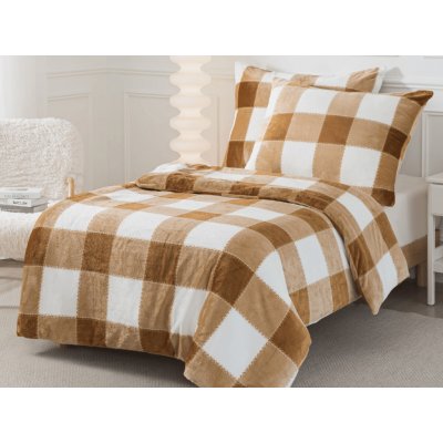 Xpose povlečení KÁRO Exclusive béžové Mikroplyš 140x200 70x90 – Zboží Dáma