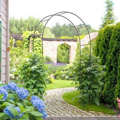 Goleto Zahradní oblouk na růže 140 x 40 x 240 cm | černý – Zboží Dáma