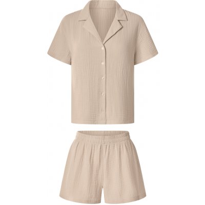 esmara Dámské mušelínové pyžamo béžová – Zboží Dáma