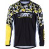 Cyklistický dres Force RECKLESS dlouhý rukáv černo-žluto-šedý