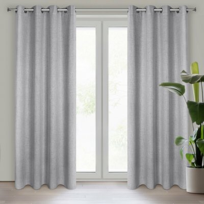 EUROFIRANY ZÁVĚS NA KROUŽCÍCH LINDA 140X250 CM ŠEDÁ – Zboží Dáma