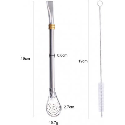 Mercedes Titanium bombilla se zlatým prstencem 19 cm stěteček – Zboží Dáma