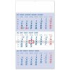 Kalendář Presco Group Nástěnný 3měsíční standard modrý s českými jmény 29,5 × 43 cm 2024