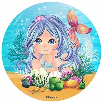 Jedlý papír na dort Mermaid 20 cm – Zboží Mobilmania