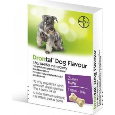 Drontal Dog Flavour pro psy 144 mg 50 mg 2 x 150 mg – Hledejceny.cz