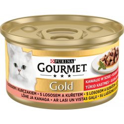 Gourmet Gold cat losos a kuře ve šťávě 12 x 85 g