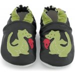 Carozoo Kožené capáčky s koženou podrážkou dráček Černá – Zbozi.Blesk.cz