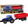Auta, bagry, technika LEANToys Traktor s přívěsem modro-červený