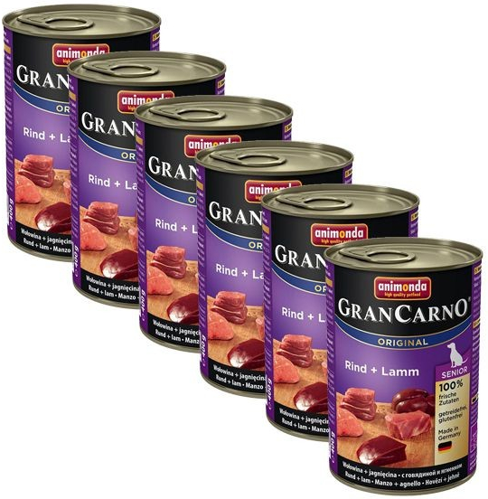 Animonda Gran Carno Original Senior hovězí maso a jehněčí 6 x 400 g