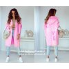 Dámský svetr a pulovr Fashionweek Dámský luxusní pletený kabát,cardigan s kapucí Z-LOVE růžová candy pink