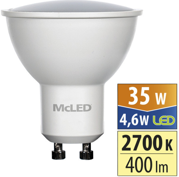 McLED LED GU10, 4,6W, 2700K, 400lm