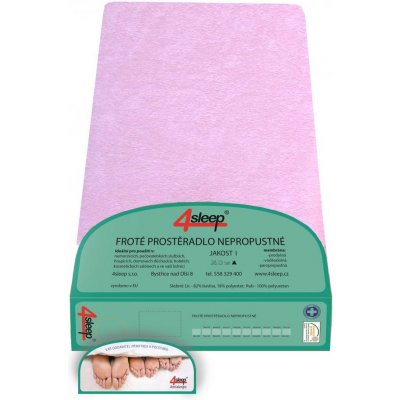 4sleep Nepropustné froté prostěradlo s gumou růžové 90x220 – Sleviste.cz