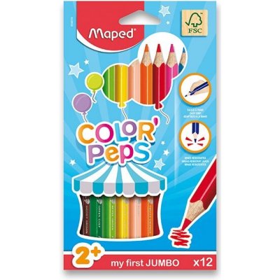Maped Pastelky Color'Peps Jumbo 12 ks, trojhranné 834010 – Zboží Živě