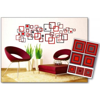 Dimex ST1 020 Samolepicí dekorace na zeď Červené čtverce Red Squares rozměry 50 x 70 cm