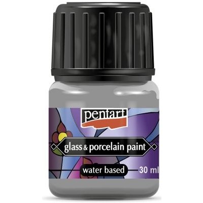 Pentart Barva na sklo a porcelán PENTART 30 ml STŘÍBRNÁ – Zboží Dáma