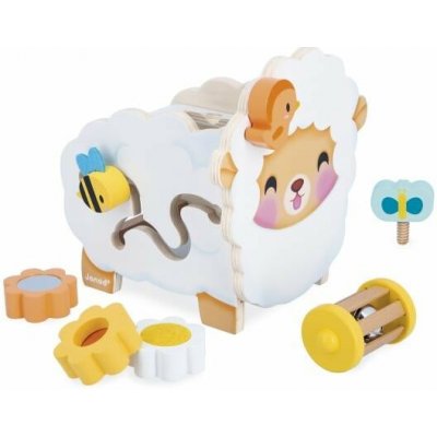 Janod Farma Dřevěná motorická hračka Ovečka s mnoha aktivitami – Zbozi.Blesk.cz