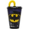 Hrnek a šálek Stor Plastový pohár s víkem a brčkem BATMAN 430 ml