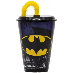 Stor Plastový pohár s víkem a brčkem BATMAN 430 ml