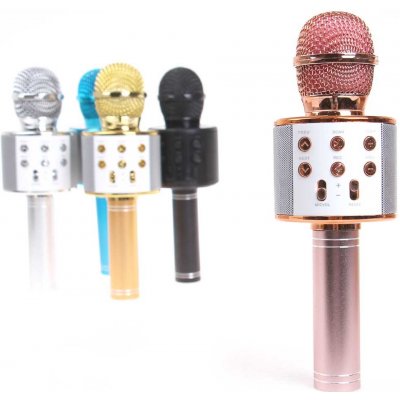 Bezdrátový karaoke mikrofon WS 858 Zlatý – Zboží Mobilmania