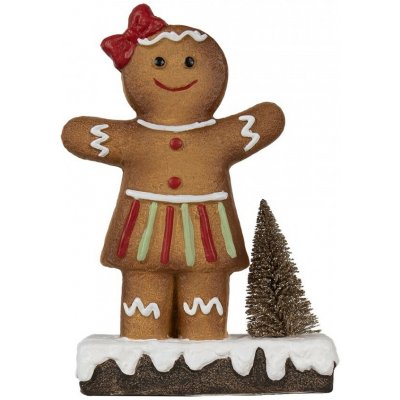 Clayre & Eef Hnědá vánoční dekorace holčička Perníček Gingerbread - 15*7*21 cm – Hledejceny.cz