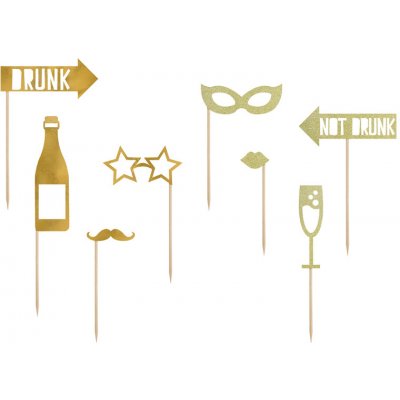 Rekvizity “Let’s Celebrate” ZLATÉ, 8 ks – Hledejceny.cz