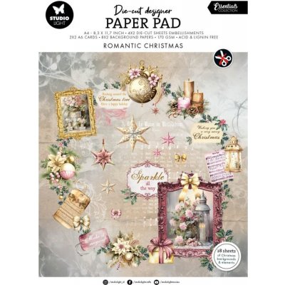 Kreativní blok s výseky Studio Light, A4, 28 l. - Romantické Vánoce – Zboží Dáma