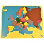 Fyzická mapa Evropy Moyo Montessori 0,5 cm x 36 cm – Zboží Mobilmania