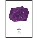 Jen tak z lásky Plakát Znamení zvěrokruhu na míru Rozměr plakátu: 50 x 70 cm, Znamení zvěrokruhu: Panna, Barevné provedení: Fialová, Tvar podkladu: Tah štětce – Zboží Dáma