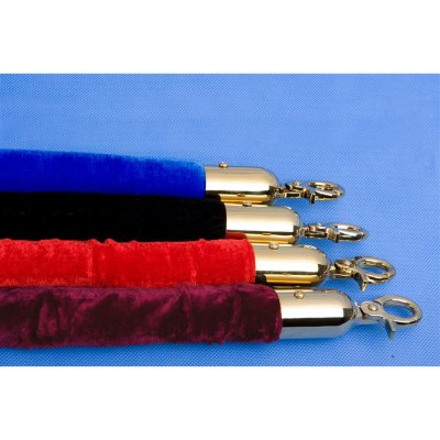 EXPOINT Sametové lano pro zlatý sloupek 2m Název: Barva lana : modrá, koncovky zlaté – Zboží Mobilmania
