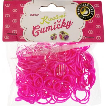 Loom Bands 200ks + háček RŮŽOVÉ