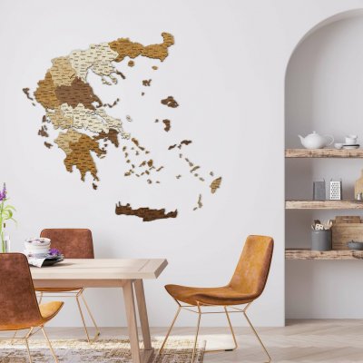 Nástěnná dřevěná mapa Řecka 148,5 x 150 cm – Hledejceny.cz