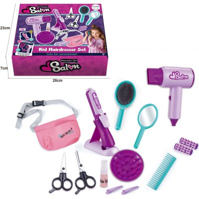 Mamido Dětský kadeřnický set s fénem a kulmou se světly Hairdresser Set MT1364 – Zboží Mobilmania