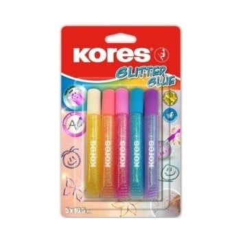 Kores lepidlo Glitter Glue pastelové barvy 5 x 10,5 ml