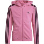 adidas Essentials 3-stripes Fullzip Hoodie růžová – Zboží Mobilmania