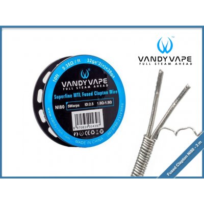 Vandy Vape Ni80 Superfine MTL Fused Clapton odporový drát 32GA*2 + 38GA 3m – Zboží Mobilmania