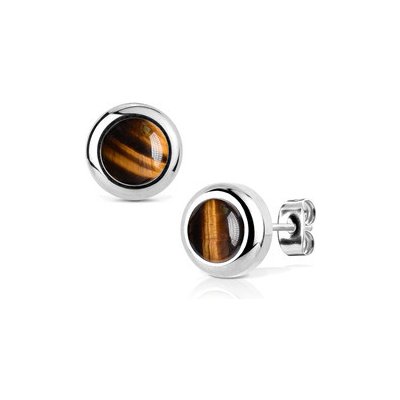 Nubis ocelové náušnice s Tygří oko NB010-06 – Zboží Mobilmania