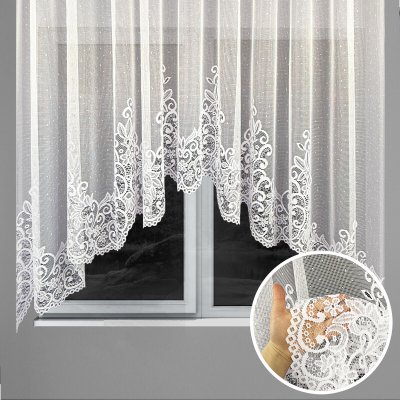 Hotová žakarová oblouková záclona bílá Ervi - 4304 - 160 x 320 cm – Hledejceny.cz