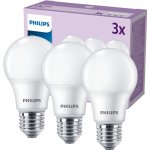 Philips 3x LED žárovky E27 A60 8W = 60W 806 lm 2700K teplá bílá – Hledejceny.cz