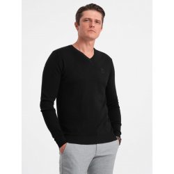 Elegant men's sweater with a v-neck V1 OM-SWBS black