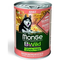 Monge BWild DOG Adult Grain Free Lososové kousky v omáčce s dýní a cuketou 400 g