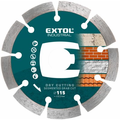 Extol Industrial 8703031 kotouč diamantový řezný segmentový Grab Cut - 115x22,2 mm, suché řezání – Zboží Mobilmania