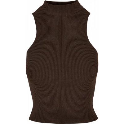 Ladies Short Rib Knit Turtleneck brown